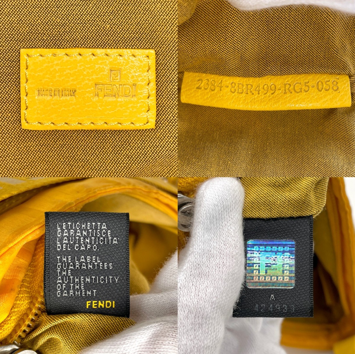 Auth FENDI Zucca Mini Yellow Nylon Accessories Pouch | eBay