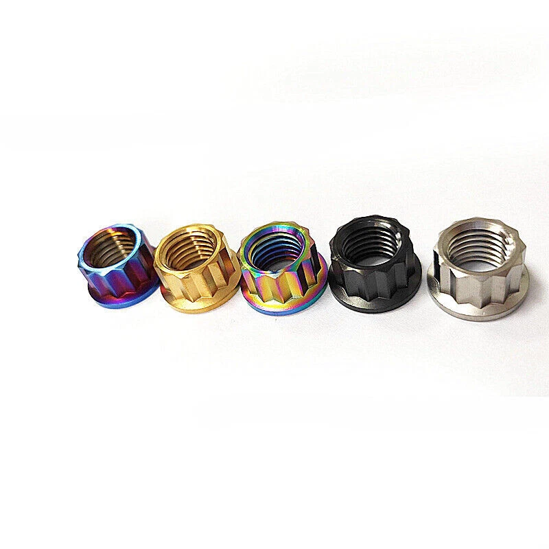 Titanium Flange Nuts M5 M6 M8 M10 M12 External 12-Point Nut for Bike Motorcycle - Image 3 of 4