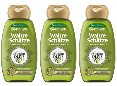   Garnier Wahre Schätze Mythische Olive Shampoo trockenes Haar 3x 250ml  