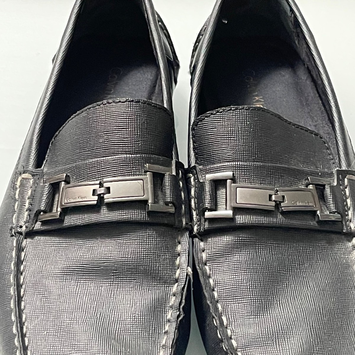 Calvin Klein Mens Black Magnus Logo Metal Bit Driving Loafer Shoes Size 10 Calvin Klein Mens Black Magnus Logo Metal Bit Driving Loafer  main image 2