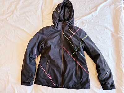 Spyder Skijacke Snowboardjacke Winterjacke Gr. 152 US 12 schwarz mit Kapuze TOP