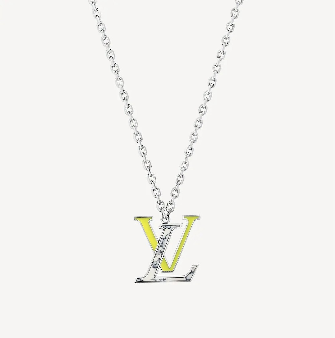 Louis Vuitton Pendant Necklace Yellow Men's Marble Virgil Louis Vuitton Pendant Necklace Yellow Men's Marble Virgil