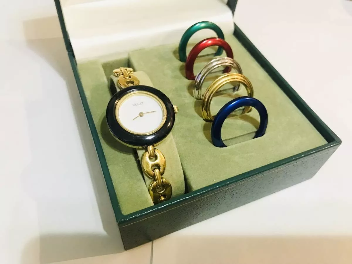 GUCCI Change Bezel Watch Quartz 6 Color Gold Quartz Vintage Ladies