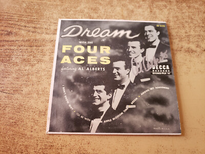 HAND SIGNED AL ALBERTS 1950s MINT-EXC The Four Aces   Dream 2170 EP45