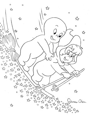 CASPER AND WENDY ORIGINAL COMIC ART 15 ON CARD STOCK | eBay