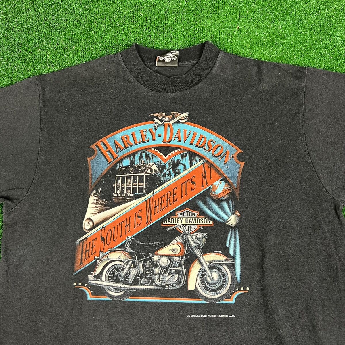 Vintage 90s 3D Emblem Harley Davidson T Shirt South Is Where Vintage 90s 3D Emblem Harley Davidson T Shirt South Is Where
