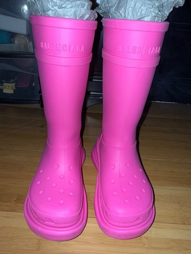 PINK Balenciaga Croc Boots size 37 - Picture 4 of 5