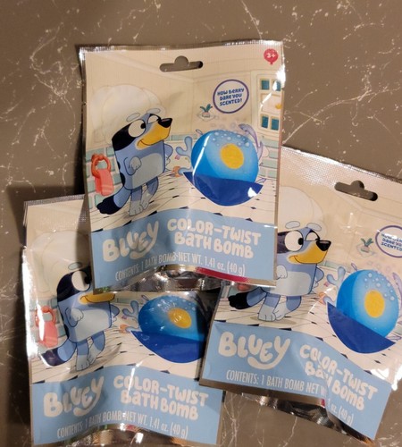 3 BLUEY Color Twist Kids Berry Scented Bath Bombs | eBay