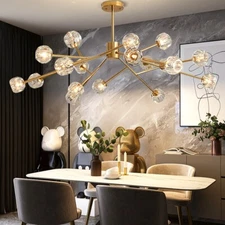43" Modern Sputnik Crystal Chandelier 18-Light Ceiling Light Pendant Fixtures