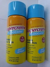 Aspercreme LIDOCAINE DRY SPRAY 4oz ( 2 pack ) 
