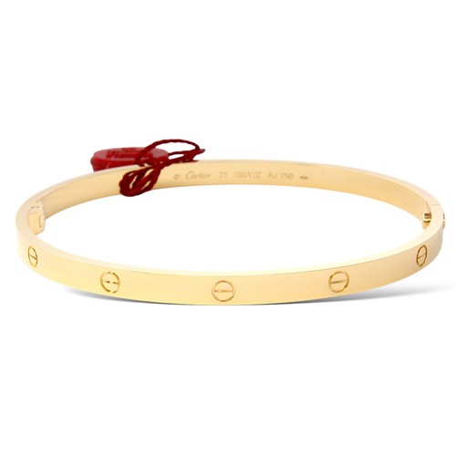 CARTIER Love Bangle Bracelet Size 21 Medium 18K Yellow Gold Box Papers 2024