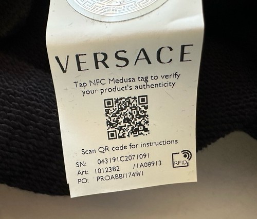 Versace Medusa Embroidered Sweatshirt with Hoodie Black 8 US 1012382 NWT $1100 - Picture 11 of 13