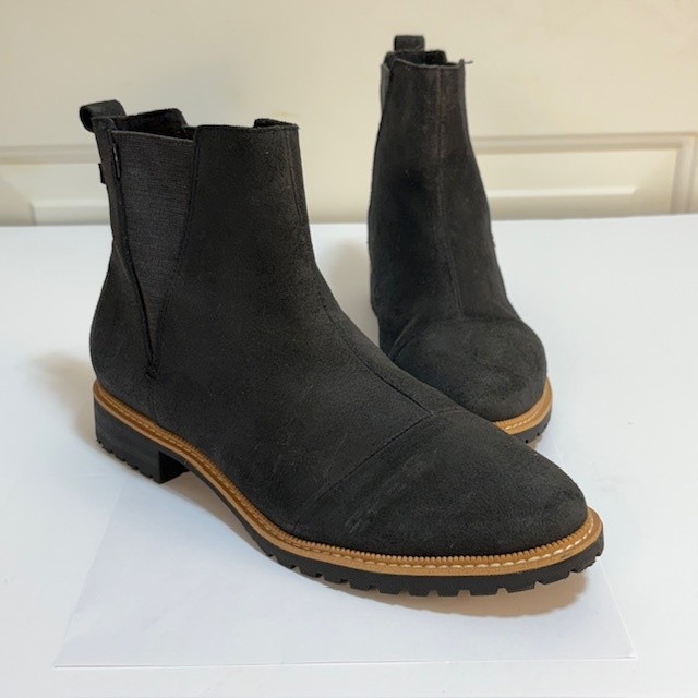 SAOLA Stivali TOMS W taglia 10 neri scamosciati chelsea suola alla caviglia scarpe eleganti casual 42