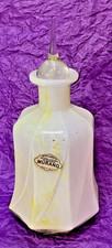 MURANO Italian Art Glass PERFUME BOTTLE or VASE 8" Sweeping Ridges YELLOW New