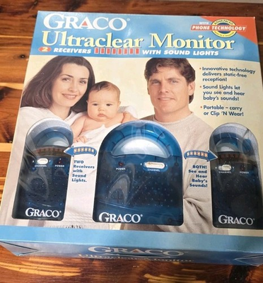 #ad Graco Ultraclear Monitor 2 Receivers W Sound Lights Phone Tech. $25.00