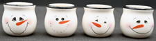 Set of 4 Snowman Votive Candle Holders with Box Merry Christmas D cor