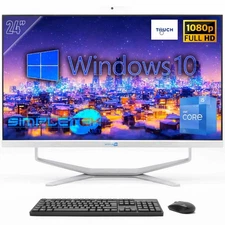All In One 24" Fhd Touch I5 12Th Gen Win10 Ram 32Gb Ssd 2Tb Pc Fisso Webcam 2K