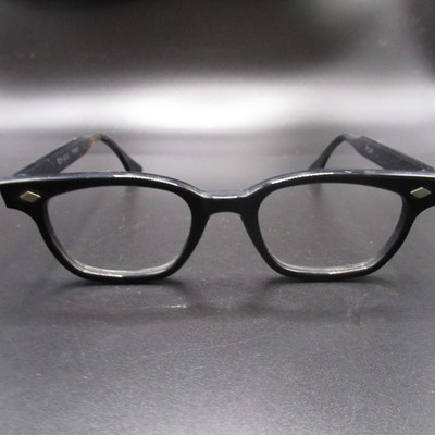 Vintage Cis-USA Black Nylon Eyeglass Frames 5 3/4 Retro Cat Eye Style No Lenses