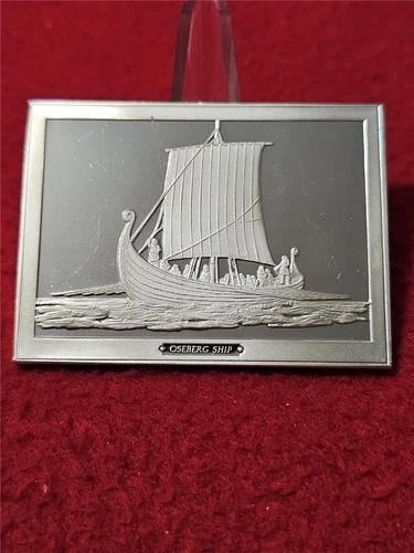 SHIPS' AHOY Oseberg Ship 3.125 Troy Oz Sterling Silver Proof              #T0838
