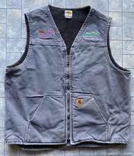 Carhartt V26 GVL Vest Gray Men  s XL Tall Company Embroidery Sherpa Lined