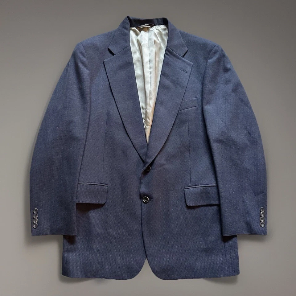 Traje Paul Stuart Lana Azul Medianoche Cabeza Uñas Hombre Talla 42 L Tejido en Inglaterra Foto 4 de 4