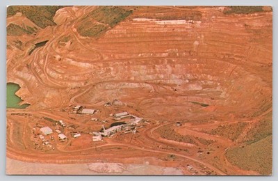 Vintage Bagdad Copper Corp Open Pit Mine Arizona Photochrome Postcard