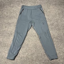 Adidas Pants Mens Medium Blue Knit Joggers Elastic Waist Zip Pockets STAIN