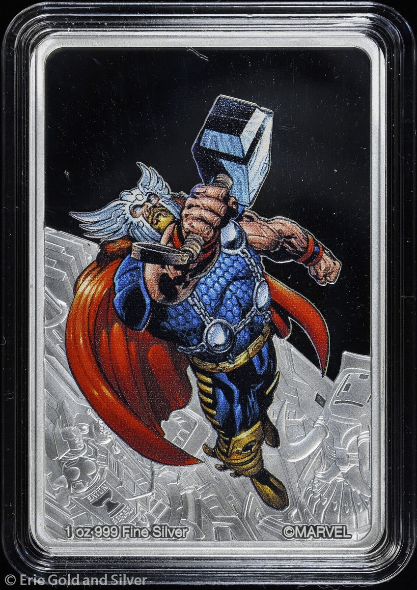 2023 $2 Niue 1 oz Silver Marvel Comics Proof Colorized Thor