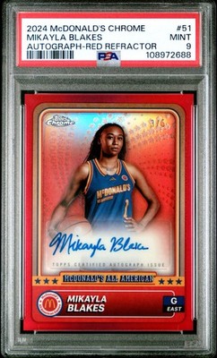 2024 Topps Chrome McDonald's Mikayla Blakes AUTO RED Refractor /5