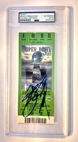 BRUCE SPRINGSTEEN SIGNED AUTO SUPER BOWL XLIII 43 TICKET STUB PSA COA ENCAP SLAB