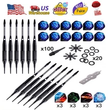 Darts Plastic Tip Soft Tip Darts Set with 100 Dart Tips 12 Flights Flight Protec