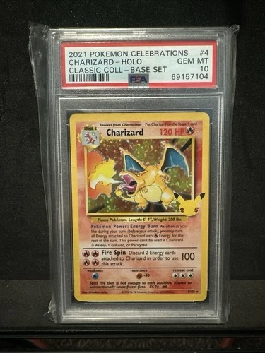 Pokemon Charizard 4/102 Celebrations Classic Collection Holo Rare Card PSA 10