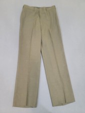 Vintage US Military Pants Mens 32R Green Poly Wool Tropical Dress Uniform 80s