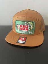 Red Man Chewing Tobacco Bass Trucker Hat Richardson 168 Cap Flat Bill Vintage