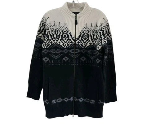 Pendleton Southwest Aztec Lambswool Angora Zip Up Jacket Sweater Womens S