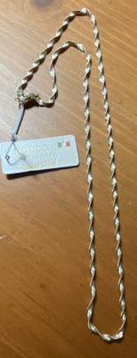 Sterling Silver 925 Moricci Two-Tone Twisted Herringbone Necklace 18  Italy NWT