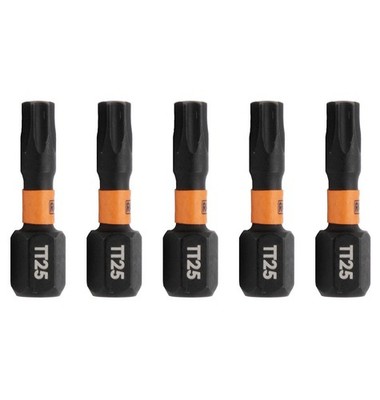 TORX T25 Tamper Proof Bits - T25 TORX Security Bits, 1'' Shank, 1/4 Inch Hex S...