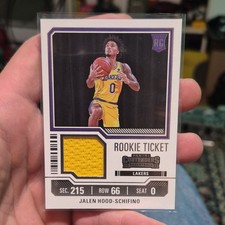 Panini 2023-24 Rookie Ticket Swatches Jalen Hood-Schifino Lakers RTS-JHS