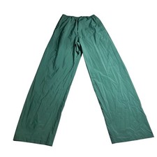 Columbia Men Green 100 PVC Rain Snow Pants Sz M 33x32 Stretch Waist Adjust Leg