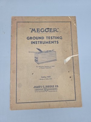 1936 Megger Ground Testing Instruments Catalog 1645 James Biddle Co.