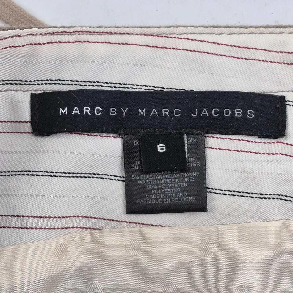 MARC JACOBS Skirt 6 (UK10) Brown Women's Knee Length Wool Blend Tie - Image 4 of 4