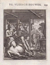 Butcher Profession Copper Etching Luyken