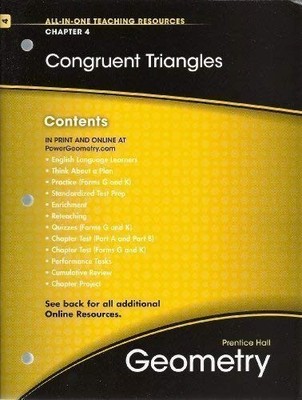 CONGRUENT TRIANGLES, CHAPTER 4, GEOMETRY, ALL-IN-ONE By Pearson-education *VG+*