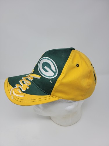 Cappello snapback vintage AOP Green Bay Packers anni 90 raro logo Spellout 7 ricamato - Foto 3 di 9