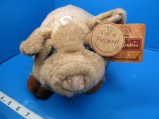Lou Rankin Applause Pig Hog Realistic Farm Stuffed Animal Puppet w/Tag 12"