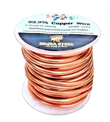 Copper Wire 99.9% Pure - Choose 8 To 30 Ga, 25FT to 200FT,  Jewelry, DIY, Craft