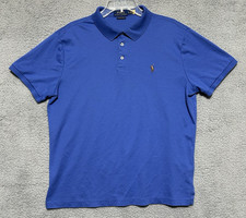 Polo Ralph Lauren Polo Shirt Mens XL Blue Classic Fit Flesh Pony Casual Modern