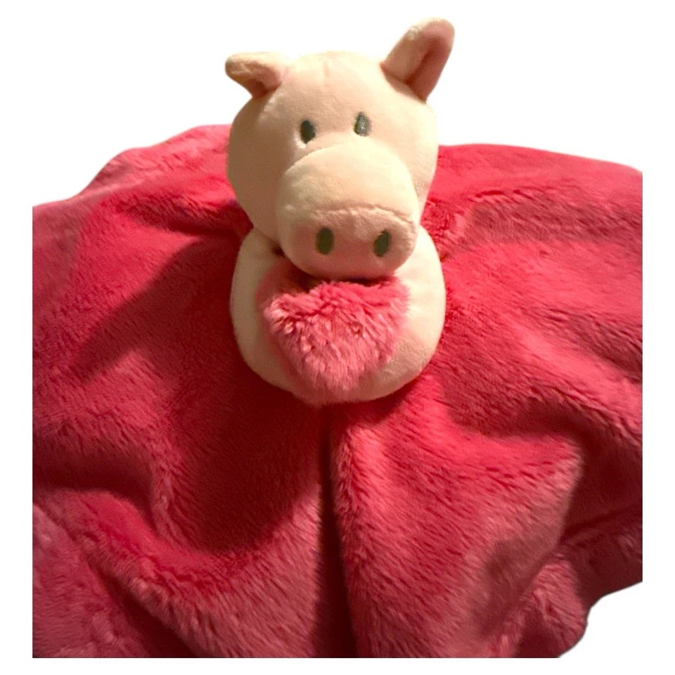 Плюшевое милое защитное одеяло John Deere Baby Pink Pig фермерское атласное сзади для скотного двора - Изображение 2 из 4