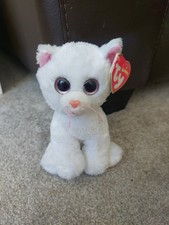 Ty White Cat Bianca 6" Plush Kitten Kitty Beanie Baby original Soft Toy Has Tags