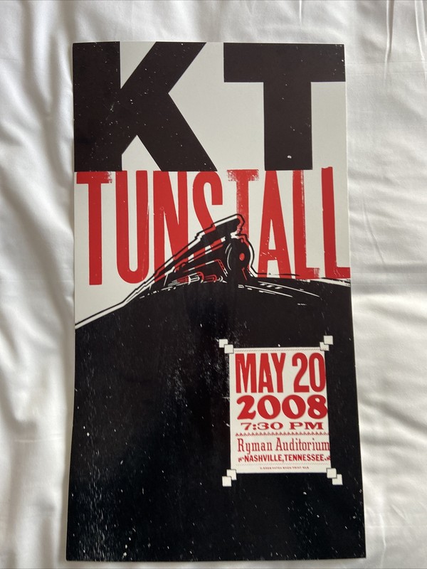 KT TUNSTALL Ryman 2008 HATCH SHOW PRINT Nashville Tour Poster 